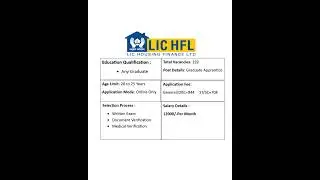 LIC HFL Recruitment 2025 | New Vacancy 2025 | Jobcell #shorts