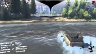 Spintires - Getting over the river with the jeep