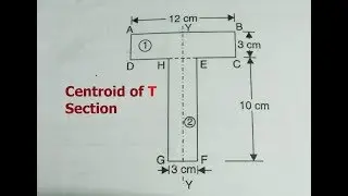How to calculate Centroid of T Section