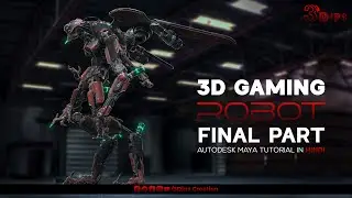 Autodesk Maya Robot Final Model | 3D Modeling Tutorial in Hindi | #robot3dmodel #3dmodeling