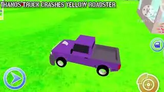 Thanos Truck Crashes Yellow Roadster