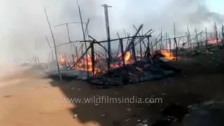 Major fire accident near Kakinada, Andhra Pradesh