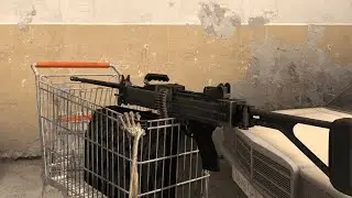 cart from a supermarket with a machine gun in cs go