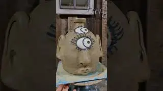 Face Jug Folk Pottery in Progress by Heather Elyse Head | Mud and Rust #pottery #artpottery #folkart