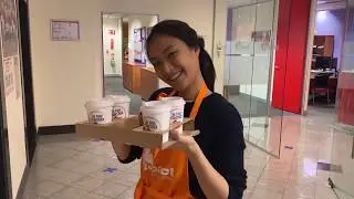 Free coffee delivery service weeks by Barista students