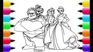 Wreck It Ralph 2 - Breaks the Internet - Ralph, vanellope and Princess Drawing and Coloring for Kids