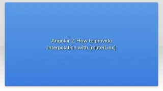 Angular 2: How to provide interpolation with [routerLink]