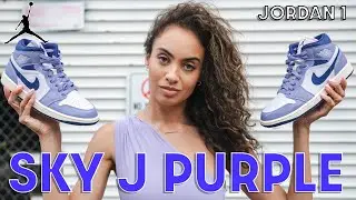 СТИЛЬНЫЕ КРОССОВКИ AIR JORDAN 1 MID! Обзор кроссовок Sky J Purple On Foot и советы по стилю