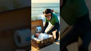 Lovely baby met a plane crash poor Monkey rescued him #story #cute #cuteanimals #animals #lover #res