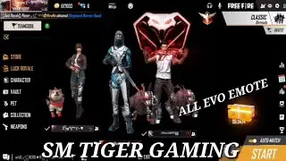 ALL EVO GUN FULL MAX  ll ALL EVO EMOTE FREEFIRE ll SM TIGER GAMING ll#short