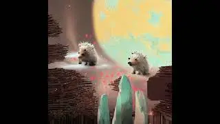 Generative neural network art Stable Diffusion Animation hedgehog journey in the fog 3