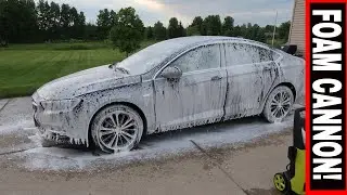 BLASTING DIRT w SUN JOE FOAM CANNON & AUTO WASH SOAP!