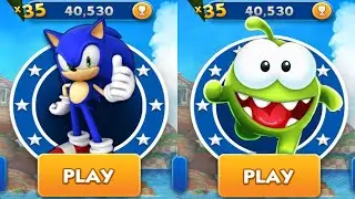Sonic Dash vs Om Nom Run - All Characters Unlocked All Bosses Eggman Zazz