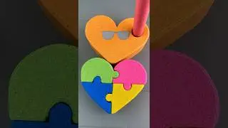 Amazing Puzzle Love Heart Sand Cutting Very Satisfying Kinetic Sand Video