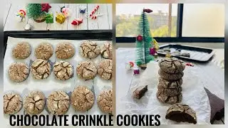 Eggless Chocolate Crinkle Cookies Recipe | Christmas Special 🎄