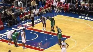 Ray Allen makes 2 Clutch Free Throws against the 76ers (12-9-2010)