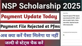 NSP Payment File Rejected at Pfms 2025 | Payment Reject | NSP Payment Kab Tak Aayega | NSP 2025-26 