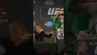King Of Dublin 🔥 Conor McGregor steals Jose Aldo&rsquo;s belt on press conference and crowd goes crazy!🤯