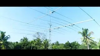Home-brewed - 4 elements 40M full size OWA on 50ft boom, EF404VU @ VU2OT 2019