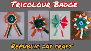 Indian Tricolour Badge Ideas/Tricolour Badge Making Ideas/Republic Day Craft/26th January Craft Idea