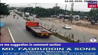 Non - fatal Accident of Bike and Truck at Medchal Check post // Husami News //