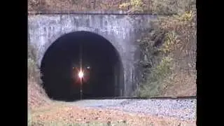 Classic WMRY: Western Maryland RY #734 at Brush Tunnel-Twice! (October 16 2000)