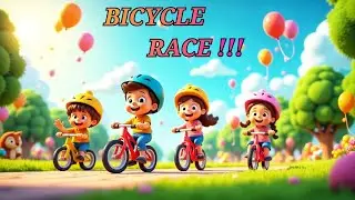 Bicycle Race Rhyme 🚲 | Cartoon Song For Kids | In English | JimJin Toons |