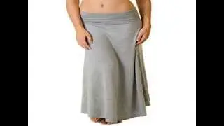 Details Basics Fold Over Rayon Maxi Skirt (Large, H. Grey) Deal