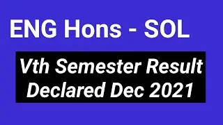 SOL Eng Hons Fifth Semester result Declared Dec 2021 | Ameeninfo