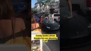 Lambo fail break his own car #shorts #lamborghini #lambofail #fail #carfails #lambocrash #crash #wtf