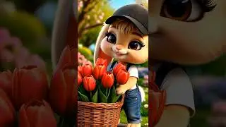 Кролик и его сладкий пончик! 🍩 #Кролик #ДетскаяАнимация #Милота #Пончик #KidsAnimation #FunnyAnimals