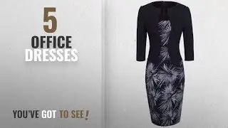 Top 10 Office Dresses [2018]: HOMEYEE Women's Vintage Colorblock Business One-Piece Pencil Dress