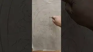 Der Entwurf f&uuml;r ein kleines Wandgem&auml;lde nimmt Form an.