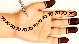Very easy Simple mehandi design | Stylish RRR Letters Mehndi design | Simple front hand henna design