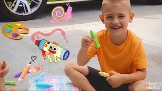 FUN PLAY DAY Ultimate Sidewalk Chalk Set with Timmy and Ameliana