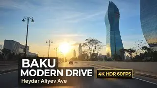 Baku, Azerbaijan | Heydar Aliyev Avenue | Modern City Drive in 4K HDR 60fps