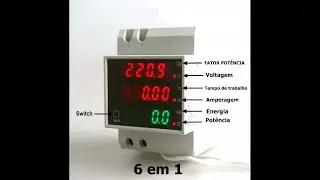 Medidor De Energia Kwh, Wattímetro, Voltímetro e Amperímetro - Como Ligar