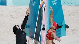 Egyptian women&rsquo;s beach volleyball team slams French hijab ban after Olympic match