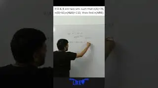 Sets|Cardinal number problem|Union & Intersection of two sets|class 11 chapter 1 #shorts