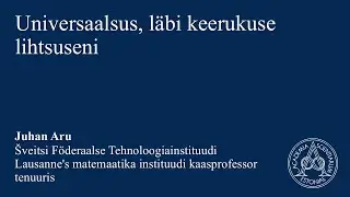 2.04 Juhan Aru, Šveitsi Föderaalse TI Lausanne's matemaatika instituudi kaasprofessor tenuuris