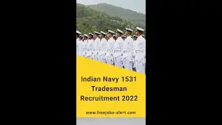 #IndianNavy Recruitment 2022 | 1531 Tradesman Skilled Posts | 10th Pass Only | #Shorts