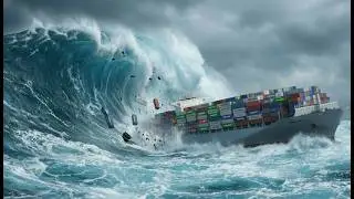MEGA TSUNAMI vs Super Giant Maersk Neptune Container Ship | Realistic Ocean Disaster Simulation