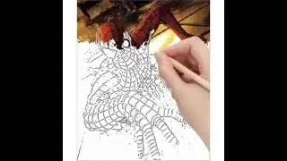 Spider-Man Sketch Coloring Art | Creative Coloring Tutorial for Marvel Fans