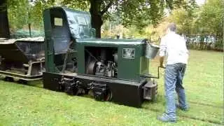 Startup Jung EL110 700mm dieselloco @ Decauville Spoorweg Museum NL