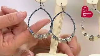 Susan Graver Front Facing Faceted Hoop Earrings on QVC