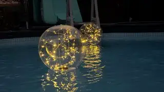 Floating Solar Pool Lights, 14-Inch Fairy Inflatable Light-Up Glow Balls with 3000K