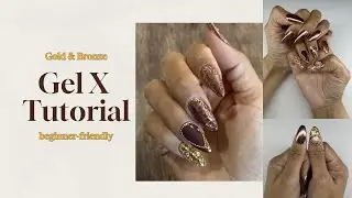Gold Bronze Gel X Nails | Beginner-Friendly Step-by-Step Tutorial