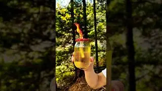 Oil candle for bushcraft #mrbrex #survival #bushcraft #cooking #camping #satisfying  #offgrid