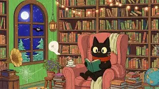 Enchanted Library 🌌🐱 Lofi Music for Calm & Study