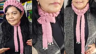 Como tejer cuello Viral con volantes #crochet #handmade #ganchillo #normaysustejidos